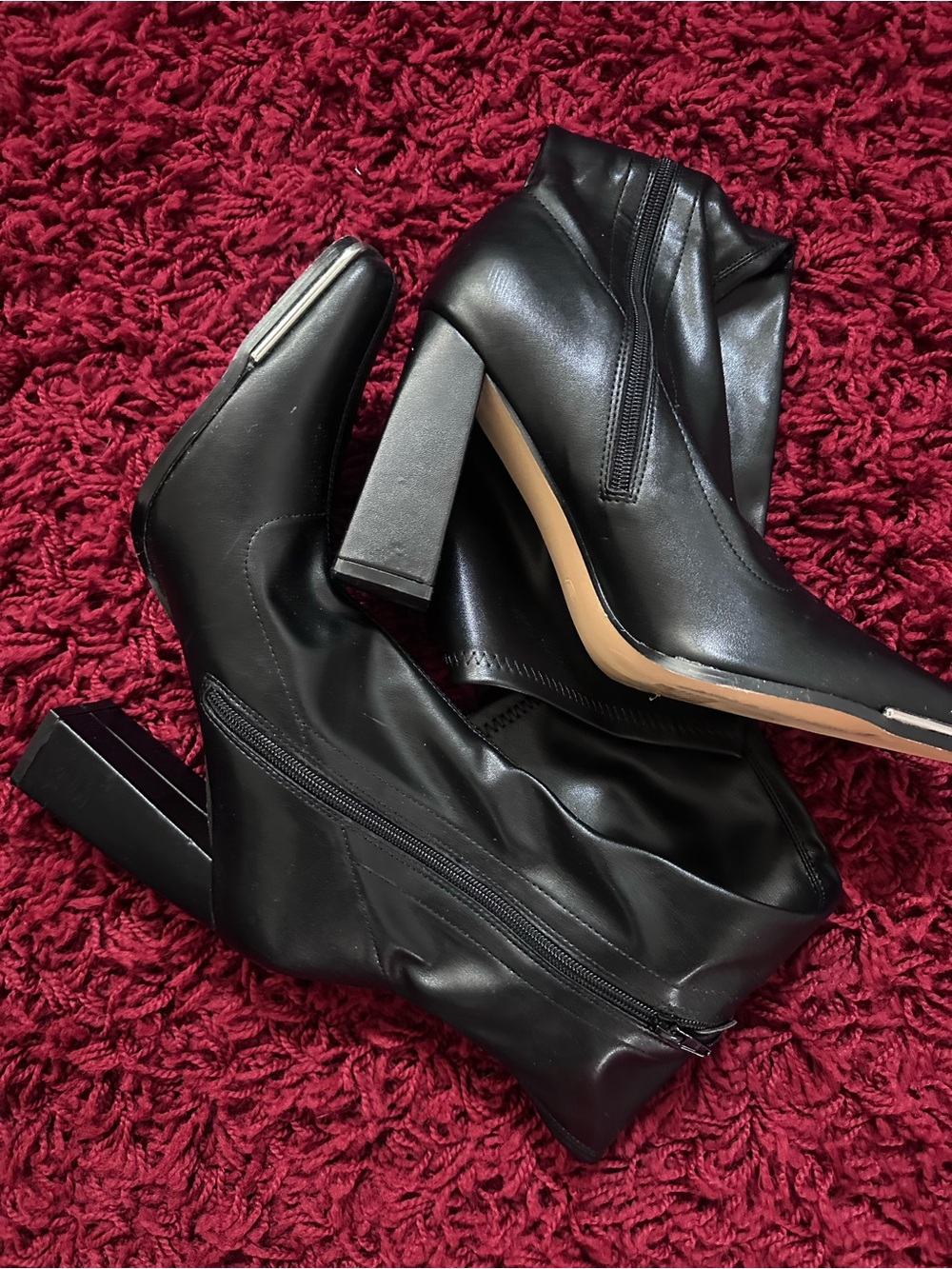 Fashion nova Black High Block Heel Ankle Boots - Women's Fashion Booties